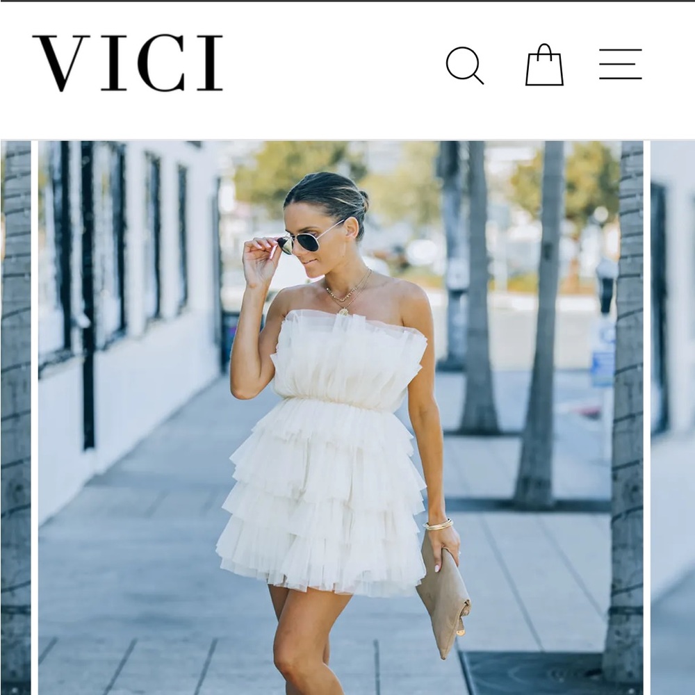 LILLE STRAPLESS TULLE MINI DRESS - CREAM, Size Small NEVER WORN